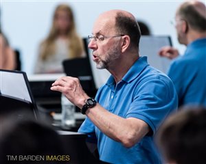 Bill Reed working with students during the Summer Musical Theater Intensive